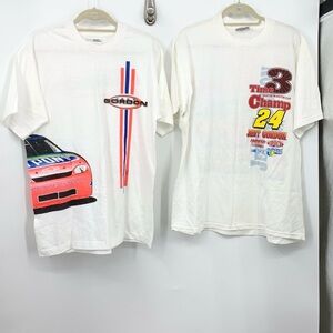 Competitors View Vintage T Shirt Lot Tops Large‎ White Graphic Jeff Gordon 90s